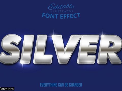 Metallic silver text effect