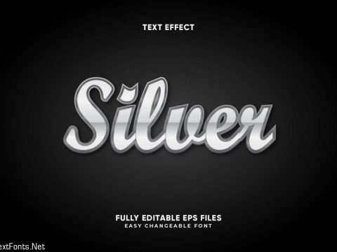 Metallic silver text effect