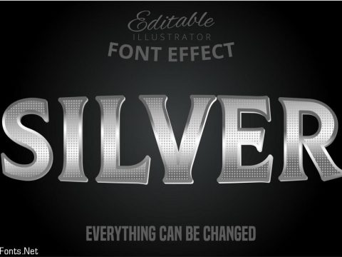 Metallic silver text effect