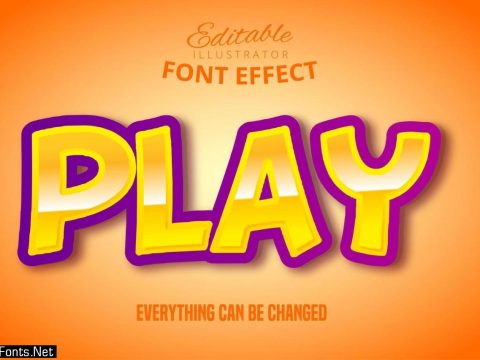 Metallic Yellow Play Text Effect