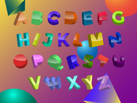 Modern 3D Fonts Vector