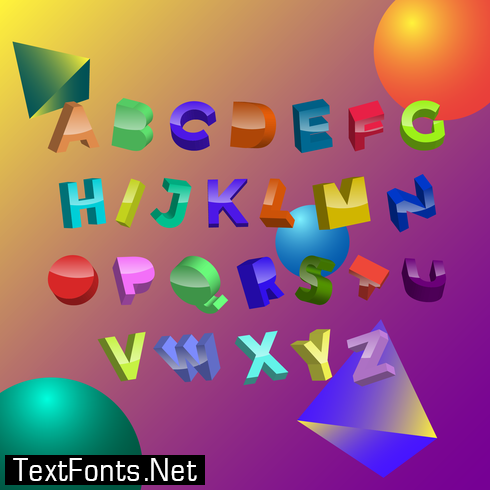 Modern 3D Fonts Vector