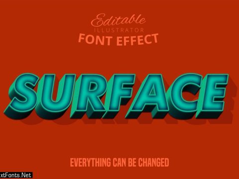 Modern 3d text effect, editable font