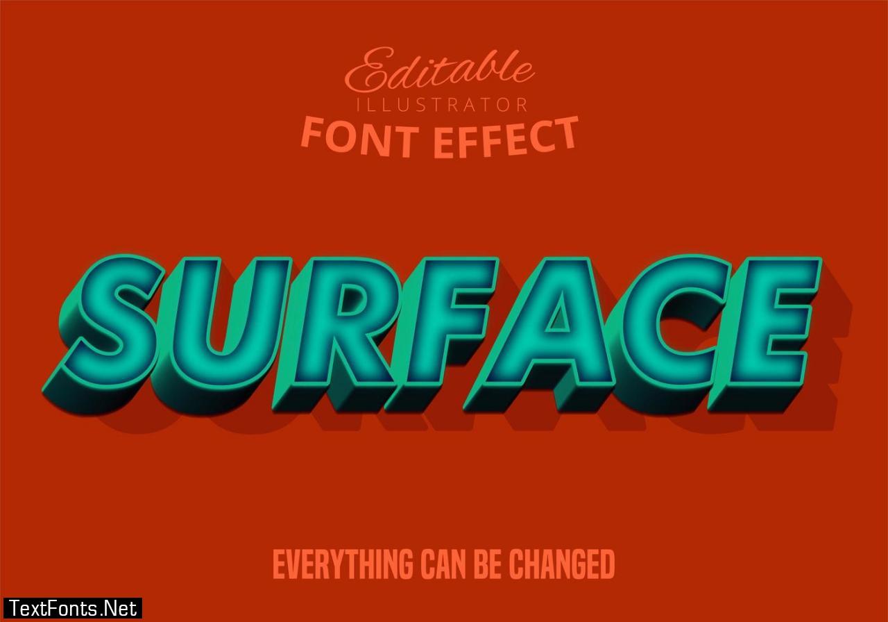 Modern 3d text effect, editable font