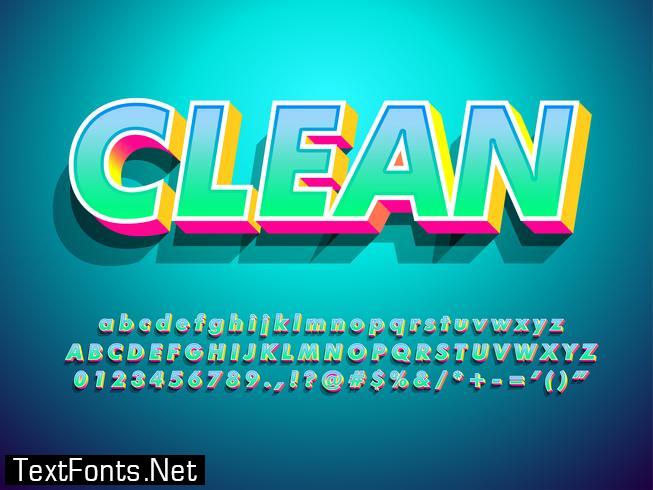 Modern Clean 3d Gradient Text Effect With Shadow