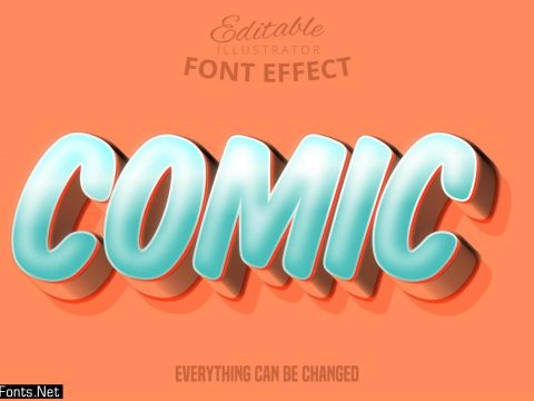 Modern comic script editable typography font effect