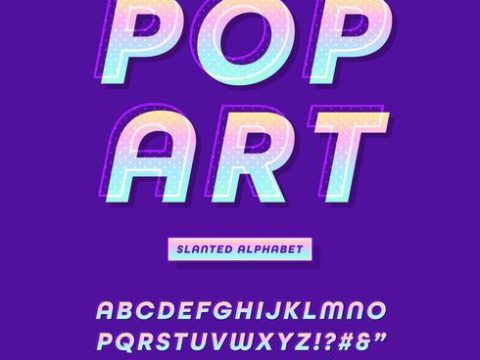 Modern Pop Art Font Effect Vector