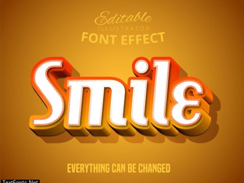 Modern script style editable font effect