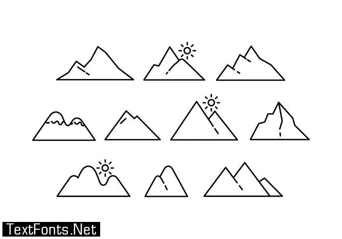 Mountains Line Icon Vector