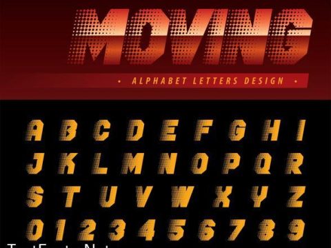 Moving Effect Alphabet Letters and numbers