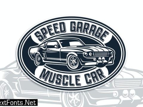 Muscle Car Badge Logo Template EMNPR8Z