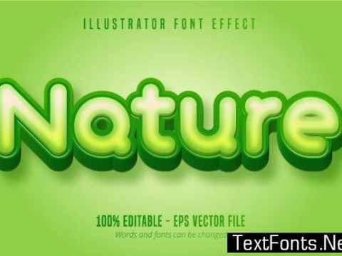 Nature Text Effect, Editable Font Style