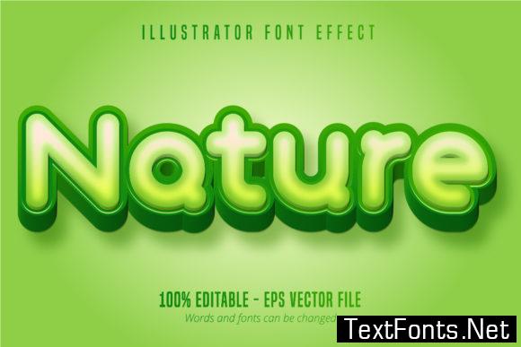 Nature Text Effect, Editable Font Style