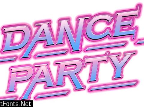 Neon Pink dance party text