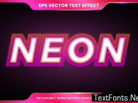 Neon Pink Text Effect Style Editable