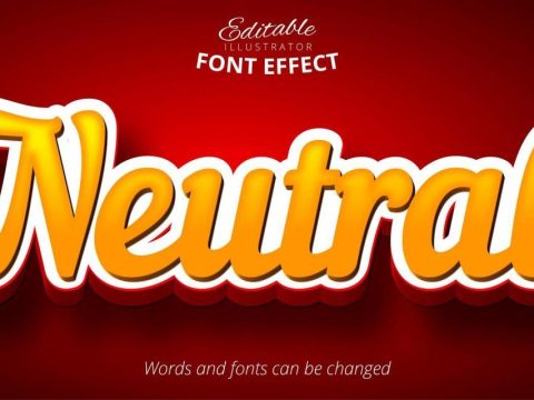 Neutral script text, 3d editable font effect