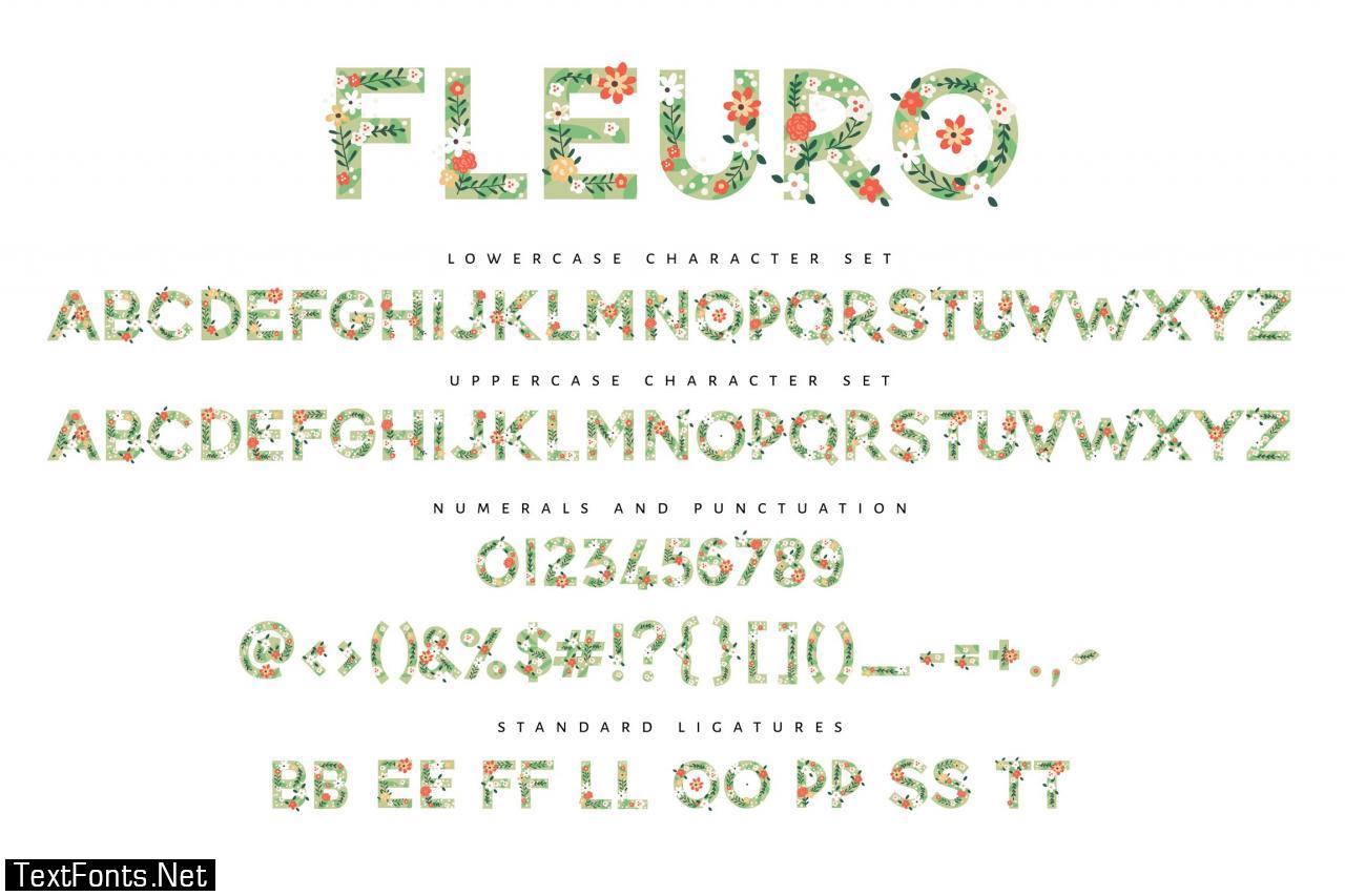 NEW! FLEURO Colour Font 2019433