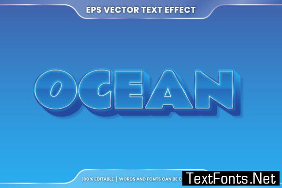 Ocean Word, Text Effect Editable Style