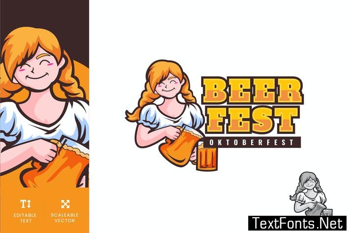 Oktoberfest Beer Festival Logo Illustration Vector