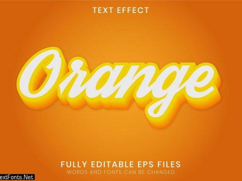 Orange 3D Text Effect