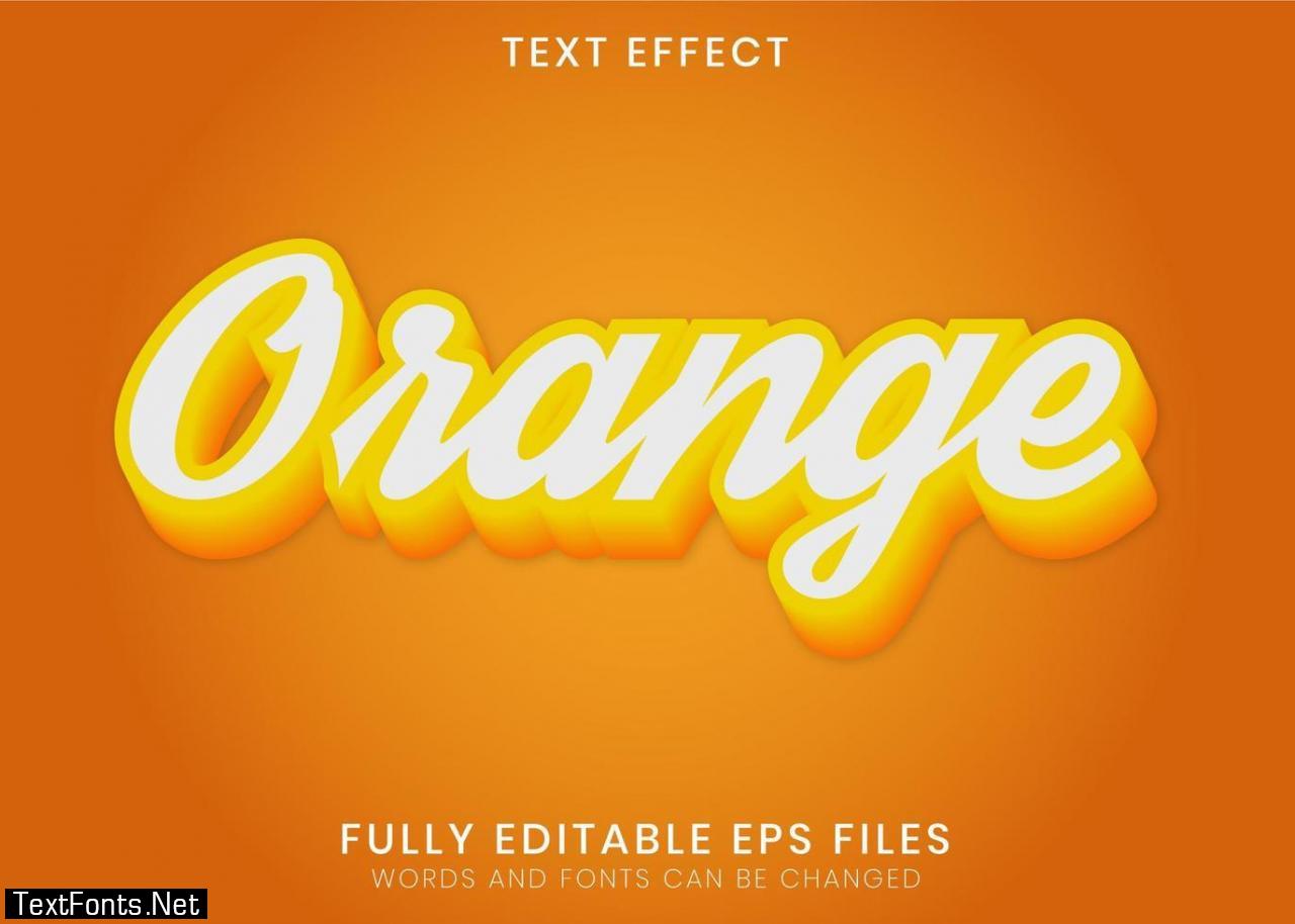 Orange 3D Text Effect