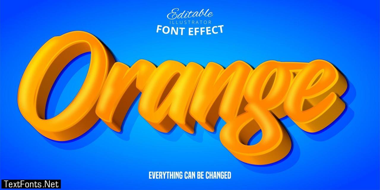 Orange 3D Text Effect