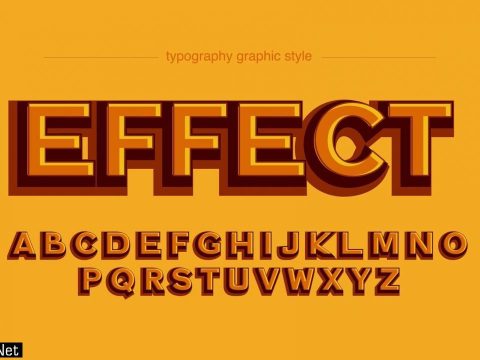 Orange Bold 3D Effect Typography