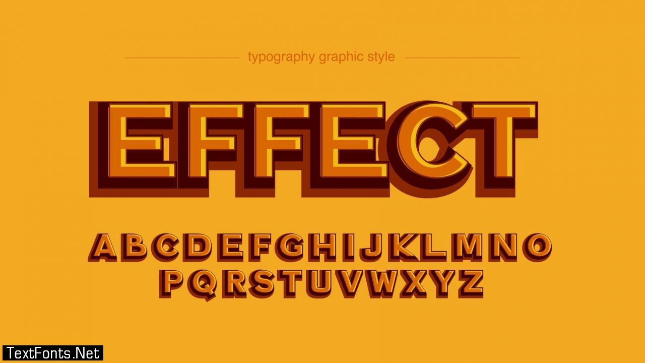 Orange Bold 3D Effect Typography