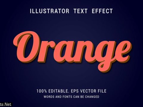 Orange Script Text Effect