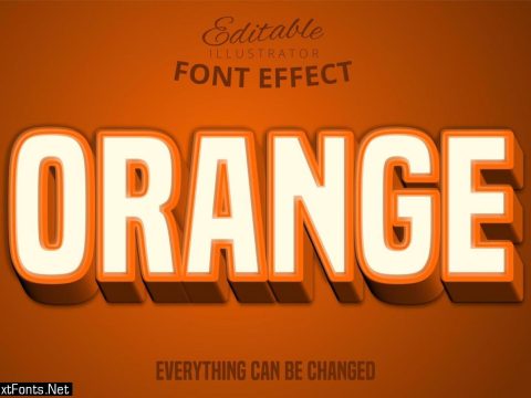 Orange Text, Editable Font Set