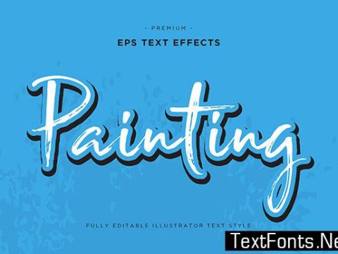 Painting Text Effect Vector