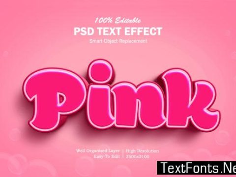 Pink Text Effect