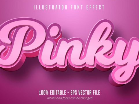 Pinky text, 3d editable font effect