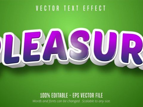 Pleasure purple curved text effect