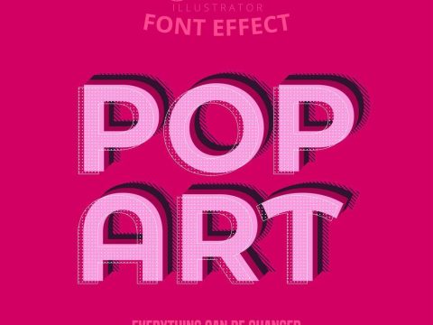 Pop art text editable font effect