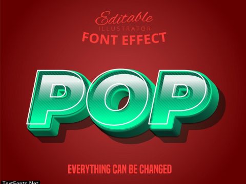 Pop Text, 3d Turquoise Editable Font Effect