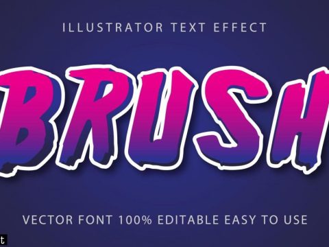 Purple, Pink Brush Stroke Text Effect