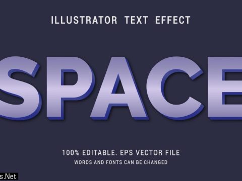 Purple Shiny Space Text Effect Design