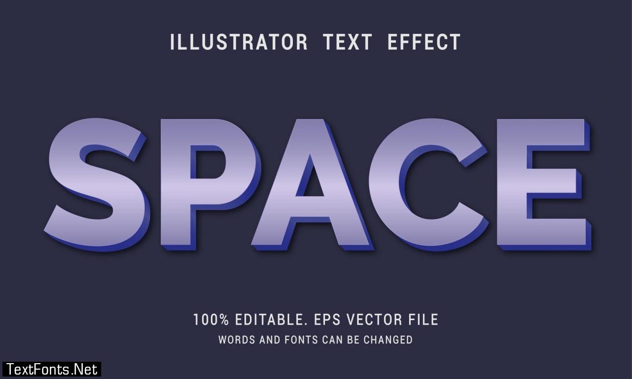 Purple Shiny Space Text Effect Design