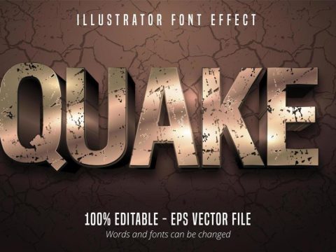 Quake 3D style editable font effect