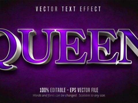 Queen purple and shiny silver text effect