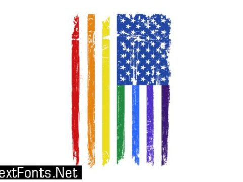 Rainbow American Flag Pride LGBTQ