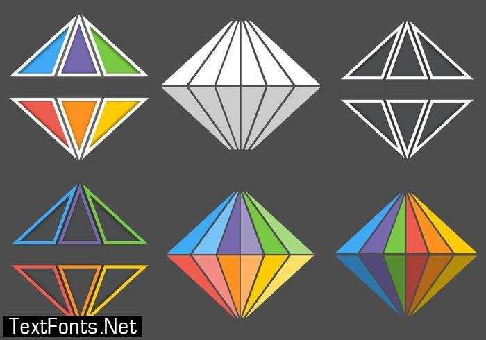 Rainbow Diamond Vector Logo Pack