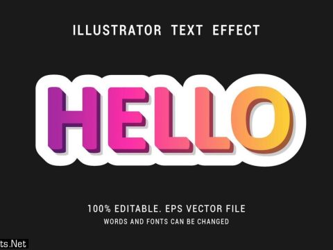 Rainbow Hello Text Effect Design