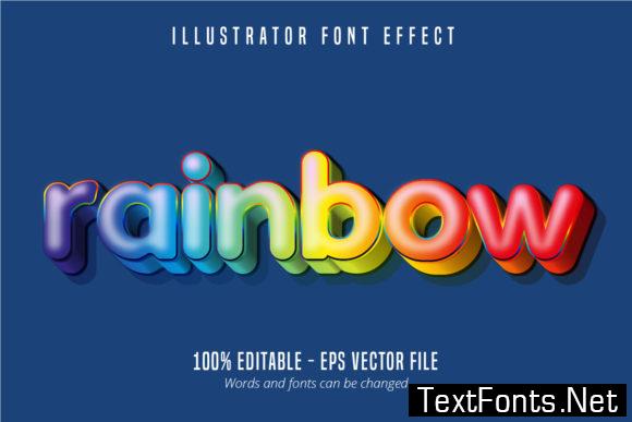 Rainbow Text Effect, Editable Text