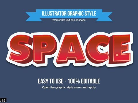 Red 3D Cartoon Uppercase Text Effect