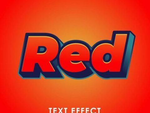 red 3d premium text effect