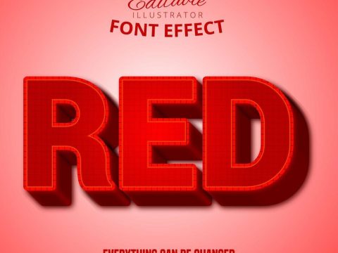 Red grid pattern text, editable text style