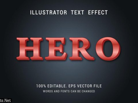 Red Metallic Hero Text Effect Design