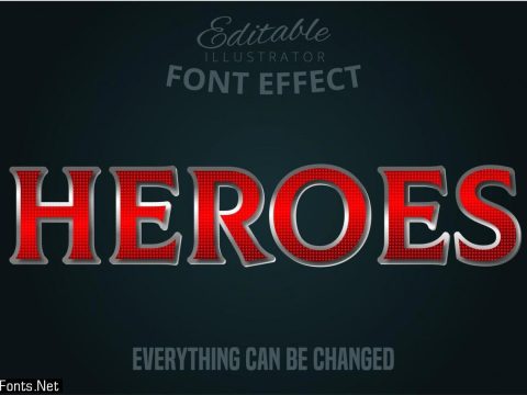 Red Metallic Heroes Font Effect